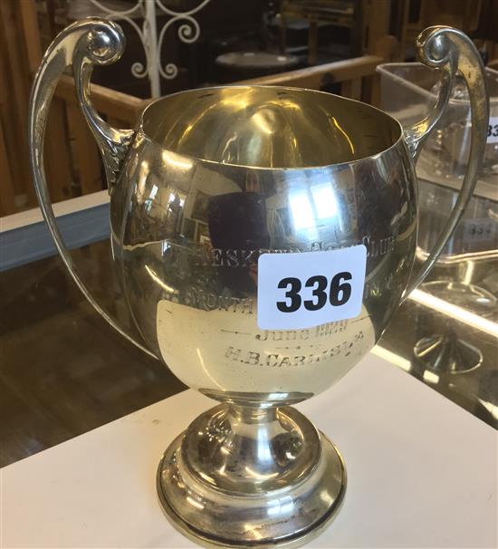 A George V silver ovoid shaped trophy cup